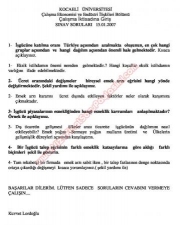 Çalışma İktisadına Giriş Dersi Sınav Soruları