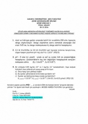 Çevre Kimyası Final