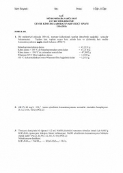 Çevre Kimyası II Vize Soruları