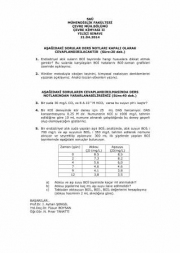 Çevre Kimyası II Vize Soruları