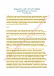 Ceza Muhakemesi Final Soruları