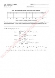 Complex Analysis2 Make Up Solutions Summer -2011