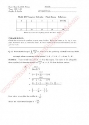 Complex Calculus Final Solutions - 2007