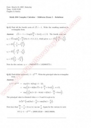Complex Calculus Midterm Solutions - 2007