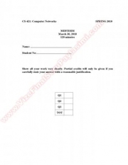 Computer Networks Midterm Questions - Spring 2010