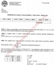 Depreme Dayanıklı Yapılar 1.Vize Soruları
