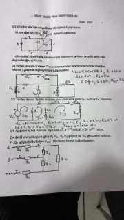 Devre Teorisi Dersi Final Soru ve Cevapları - 2015