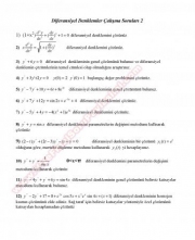 Diferansiyel Denklemler Çalışma Soruları ve Çözümleri -2