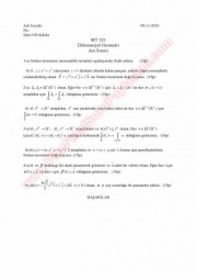 Diferansiyel Geometri Vize Soruları -2010