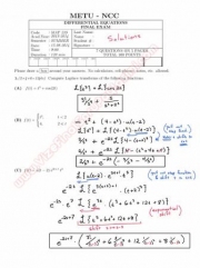 Differential Equations Final Questions And Solutions Summer 2014