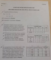 Dinamik Programlama Final Soruları