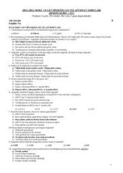 Doku ve Gen Biyokimyası Bütünleme Soruları - A Grubu