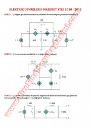 Elektrik Devreleri-1 Mazeret Vize Soruları
