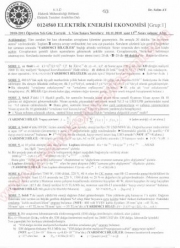 Elektrik Enerjisi Ekonomisi Vize Soruları