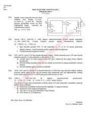 Elektrik Makinaları -1 Bütünleme Soruları -2014