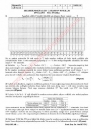 Elektrik Makinaları -1 Vize Soruları Ve Çözümleri -2011