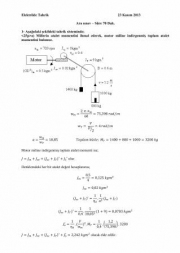 Elektrikle Tahrik Dersi Vize Soruları