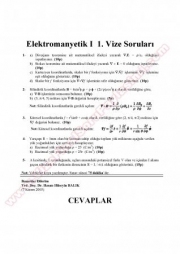 Elektromanyetik-1 Vize Soruları