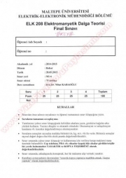 Elektromanyetik Dalga Teorisi Final Soru Ve Çözümleri