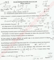 Elektromanyetik Dalgalar Final Soruları-2012