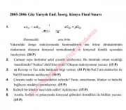 End. İnorganik Kimya Final Soruları