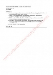 Endüstriyel Gürültü Kontrolü Final Soruları