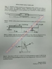 Fırat Üniversitesi Mukavemet-1 Soruları - 2014