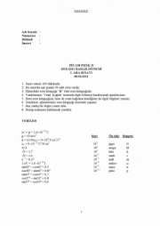 Fizik -2 1. Ara Sınav Soruları