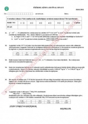 Fiziksel Kimya -3 Final Soruları ve Cevapları