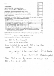 Fundamentals of Mathematics Final Questions