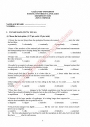 Gaziantep Üniversitesi İngilizce Muafiyet Soruları Ve Cevapları -2