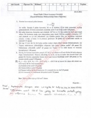 Genel Fizik 1 Vize Sınav Soruları Gece 2011