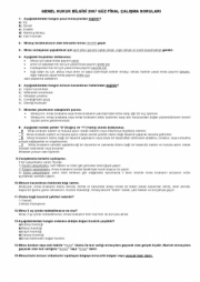 Genel Hukuk Dersi Final Çalışma Soruları