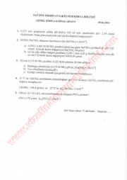 Genel Kimya-2 Final Soruları Ve Cevapları