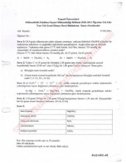 Genel Kimya Bütünleme Soruları