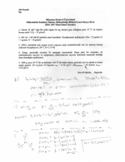 Genel Kimya Final Soruları ve Cevapları