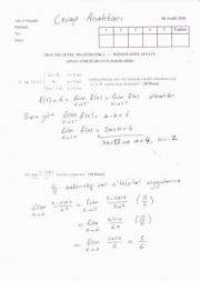 Genel Matematik -1 Final Soruları-2018
