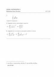 Genel Matematik-2 Bütünleme Soruları 2009
