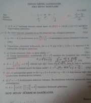 Genel Matematik Dersi Vize Soruları