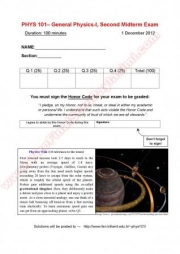 General Physics 1 midterm Solutions -2012