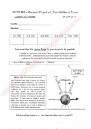 General Physics 1 Midterm Solutions Summer -2014