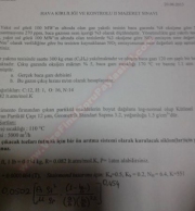 Hava Kirliliği ve Kontrolü -2 Mazeret Soruları ve Cevapları