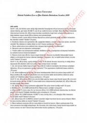 İcra Ve İflas Hukuku Bütünleme Soruları Ve Cevapları-2009