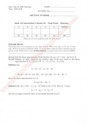 Intermediate Calculus3 Final Solutions -2009