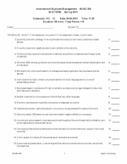 International Business Management Midterm Exam Questions