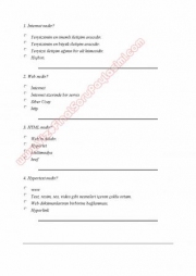 İnternet Programcılığı -1 Dersi Çalışma Soruları