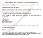 İşletim Sistemleri Dersi Vize Soruları - 2014