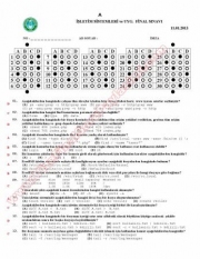 İşletim Sistemleri ve Uyg. Final Soruları -2013