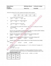 istatislik Dersi Vize Soruları