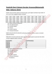 İstatistik Ara Sınav Çalışma Soruları -2 2014